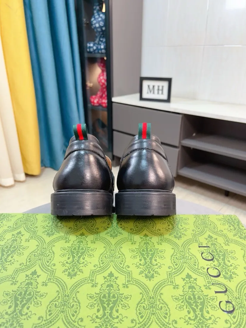 Men's shoes 💰500🌹🌹[GUCCI Gucci] A new style of formal men's leather shoes is coming ~ The original quality upper is made of Italian cowhide➕The leather is soft and delicate, comfortable and soft. The top layer of genuine leather, rubber wear-resistant outsole, the shoe shape is dignified and domineering, and the luxury charm is not concealed! The natural and free nouveau riche leads the trend. Code number: 38-44